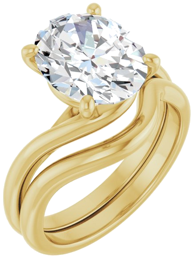 Sužadėtuvių Žiedas „Bypass“ 14k yellow gold Oval 11mm x 9mm (6)
