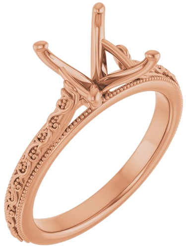 Sužadėtuvių Žiedas „Solitaire“ 585 Rožinis Aukso Oval 10mm x 8mm (1)