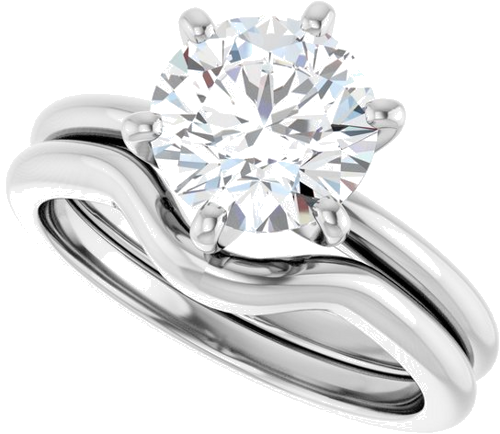 Platinum  8 mm Round Solitaire Engagement Ring Mounting (10)