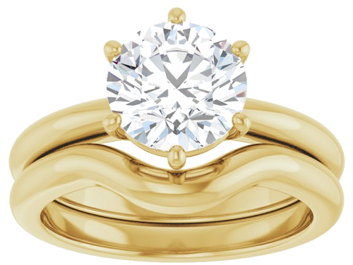 Sužadėtuvių Žiedas 14k yellow gold Round 8mm (8)