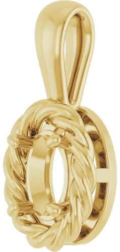 Pakabukas „Rope Solitaire Charm“ 14k yellow gold Oval 6mm x 4mm (2)