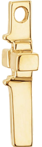 Pakabukas „Solitaire Cross“ 585 Geltonojo Aukso Emerald 5mm x 3mm (2)