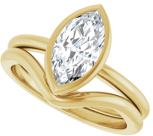 Sužadėtuvių Žiedas „Bezel-Set“ 14k yellow gold Marquise 10.5mm x 5.5mm (10)