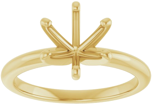 14K Yellow  8 mm Round Solitaire Engagement Ring Mounting (3)