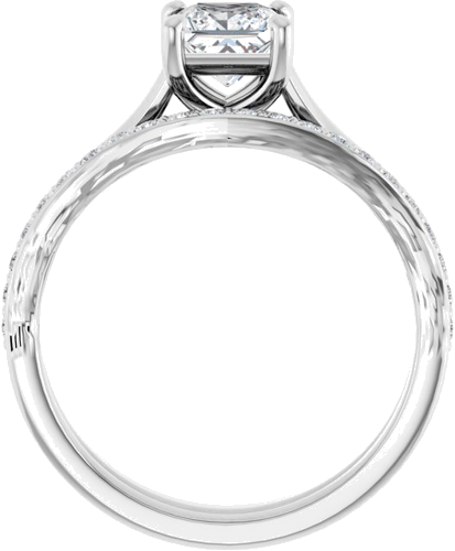 14K White 5 mm Square Solitaire Engagement Ring Mounting (7)