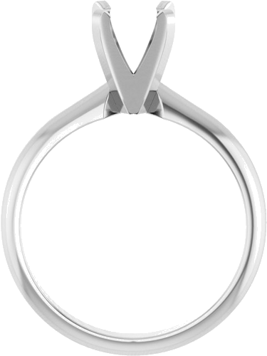 14K White 6-6.6 mm Round 4-Prong Heavy Solitaire Ring Mounting (2)