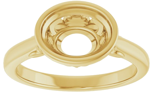 14K Yellow 9x7 mm Oval Solitaire Engagement Ring Mounting (3)