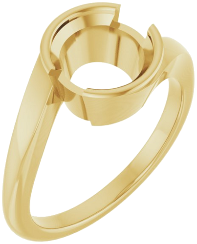 Sužadėtuvių Žiedas „Half-Bezel Solitaire“ 14k yellow gold Round 8mm (1)