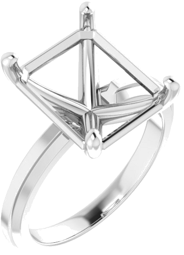 Sužadėtuvių Žiedas „Solitaire“ 14k white gold Emerald 12mm x 10mm (1)