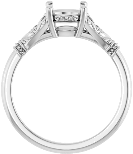 Sužadėtuvių Žiedas „Sculptural“ 10k white gold Round 7mm (2)