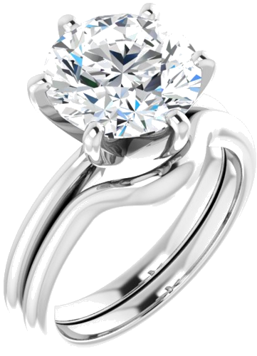 Sužadėtuvių Žiedas „Solitaire“ 950 Platinos Round 10mm (6)