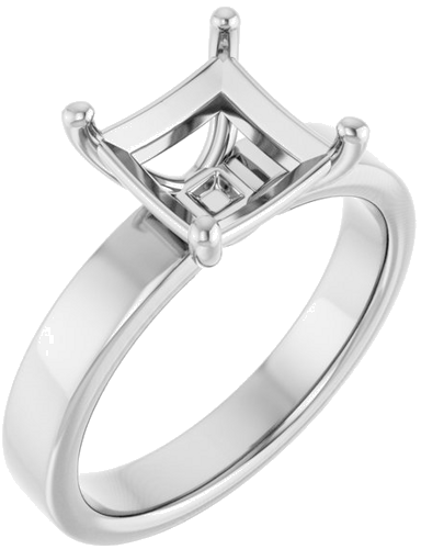 Sužadėtuvių Žiedas „Solitaire“ 14k white gold Square 7mm (1)