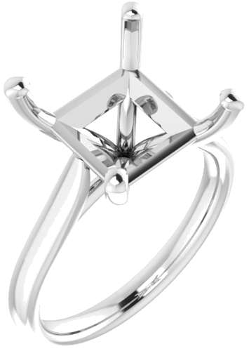 Sužadėtuvių Žiedas „Solitaire“ 585 Baltojo Aukso Square 10mm (1)