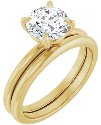 14K Yellow 7.4 mm Round Solitaire Engagement Ring Mounting (6)