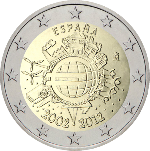 2012 Spain Ten years of the euro (TYE) 2 euro coin (1)