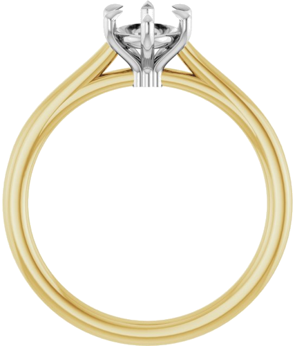 Sužadėtuvių Žiedas „Claw-Pong“ 14k yellow/white gold Oval 7.5mm x 5.5mm (2)