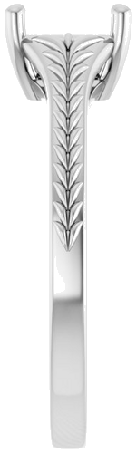 Sužadėtuvių Žiedas „Solitaire“ 14k white gold Square 5mm (4)