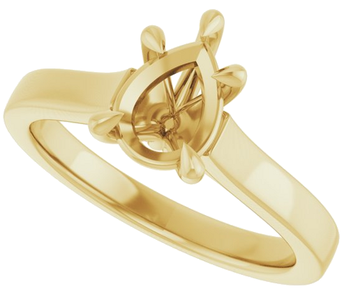 Sužadėtuvių Žiedas „Claw-Prong“ 14k yellow gold Pear 8mm x 6mm (5)