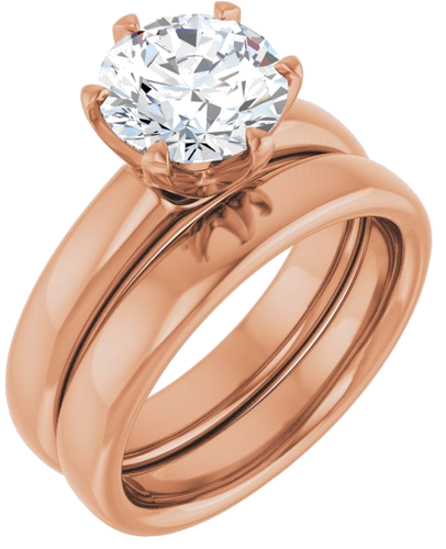 Sužadėtuvių Žiedas „Solitaire“ 750 Rožinis Aukso Round 8.2mm (6)