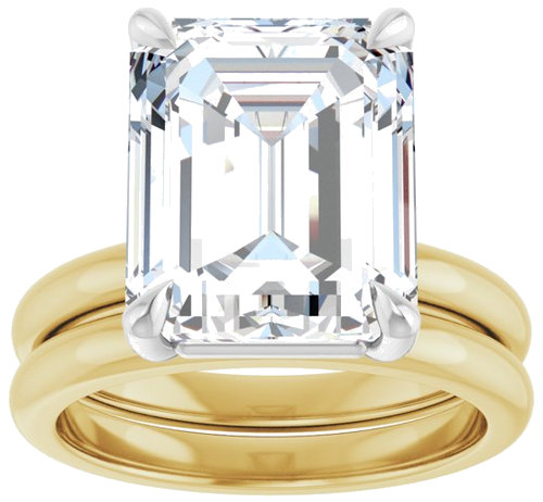 Sužadėtuvių Žiedas „Claw-Prong“ 14k yellow/white gold Emerald 12mm x 10mm (8)