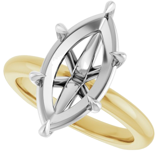 Sužadėtuvių Žiedas „Claw-Prong Euro Shank“ 14k yellow/white gold Marquise 16mm x 8mm (5)