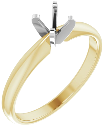 Sužadėtuvių Žiedas „Solitaire“ 10k yellow/white gold Round 4.6mm (1)