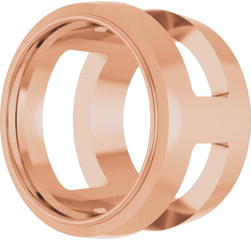Pakabukas „Round Bezel-Set Slide“ 14k rose gold Round 6.5mm (2)