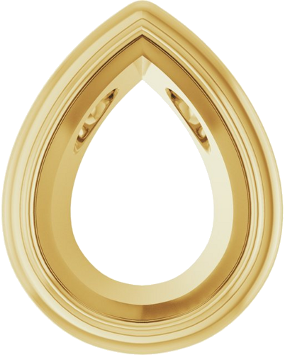Pakabukas „Bezel-Set Solitaire“ 14k yellow gold Pear 8mm x 6mm (1)