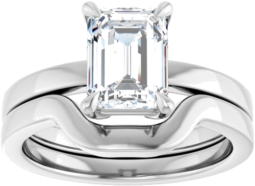 Sužadėtuvių Žiedas „Solitaire“ 750 Baltojo Aukso Emerald 8mm x 6mm (8)