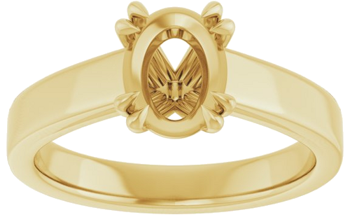 Sužadėtuvių Žiedas „Solitaire“ 585 Geltonojo Aukso Oval 8mm x 6mm (3)