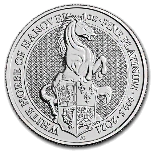 1 oz White Horse of Hanover 2021 Queen's Beast Platinum Coin (1)