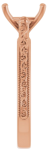 14K Rose  10x8 mm Oval Solitaire Engagement Ring Mounting (4)