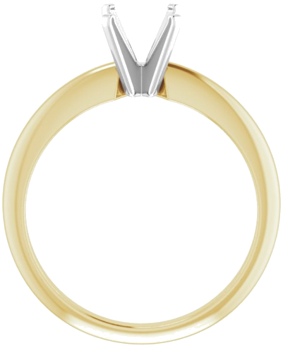 14K Yellow   White 7x5 mm Emerald Solitaire Engagement Ring Mounting (2)