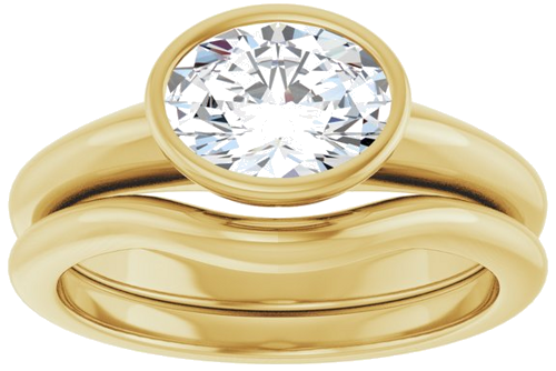 Sužadėtuvių Žiedas „Bezel-Set Solitaire“ 14k yellow gold Oval 8mm x 6mm (8)