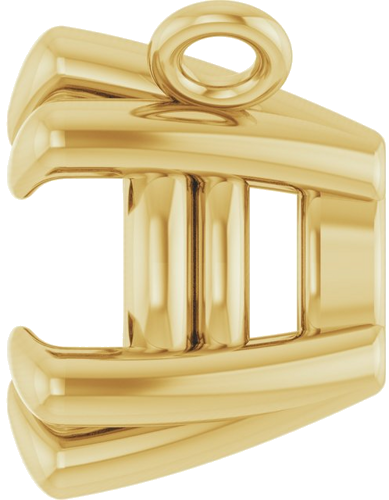 14K Yellow 6.5 mm Round 4-Prong Double-Claw Necklace Center (3)