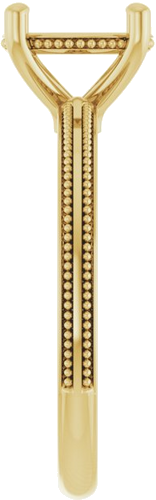 Sužadėtuvių Žiedas „Solitaire Milgrain“ 14k yellow gold Round 8mm (4)