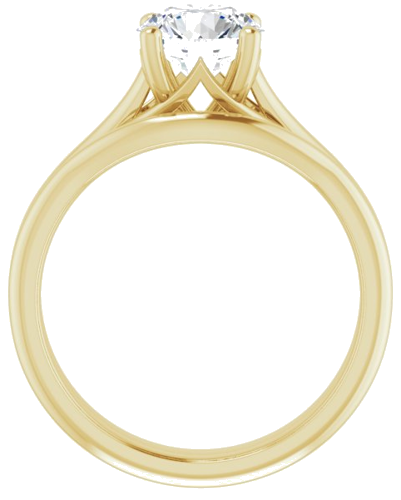 14K Yellow 7 mm Round Solitaire Engagement Ring Mounting (7)