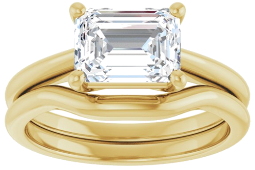 Sužadėtuvių Žiedas „Solitaire“ 14k yellow gold Emerald 8mm x 6mm (8)