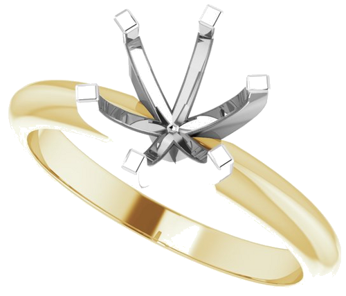 Sužadėtuvių Žiedas „Light Solitaire“ 585 Baltojo Ir Geltonojo Aukso Round 8.6mm x 9.1mm (5)