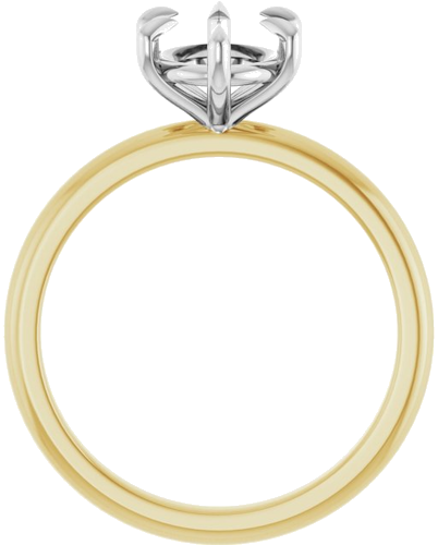 Sužadėtuvių Žiedas „Claw-Prong“ 14k yellow/white gold Oval 9mm x 7mm (2)