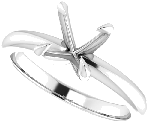 14K White 7.4 mm Round Solitaire Engagement Ring Mounting (5)