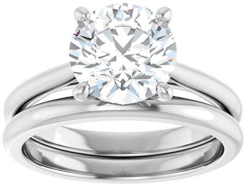 14K White 8.2 mm Round Solitaire Engagement Ring Mounting (8)