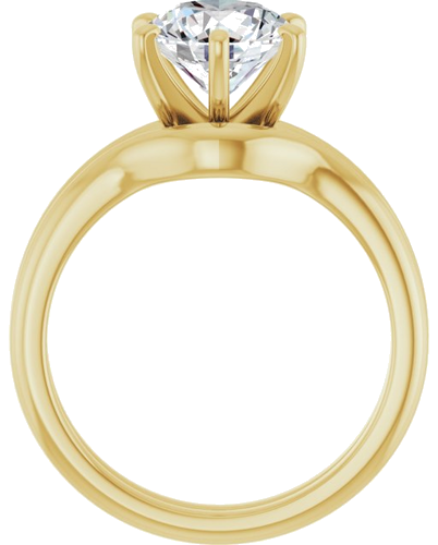 14K Yellow  8 mm Round Solitaire Engagement Ring Mounting (7)