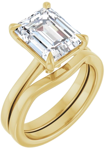 Sužadėtuvių Žiedas „Claw-Prong“ 14k yellow gold Emerald 10mm x 8mm (6)