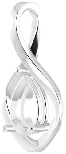 Pakabukas „Infinity-Inspired“ 585 Baltojo Aukso Pear Shape 10mm x 7mm (2)