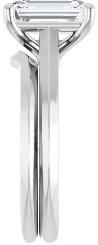 14K White 9x7 mm Emerald Solitaire Engagement Ring Mounting (9)