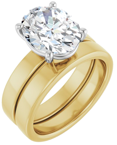 Sužadėtuvių Žiedas „Solitaire“ 18k yellow/white gold Oval 11mm x 9mm (6)