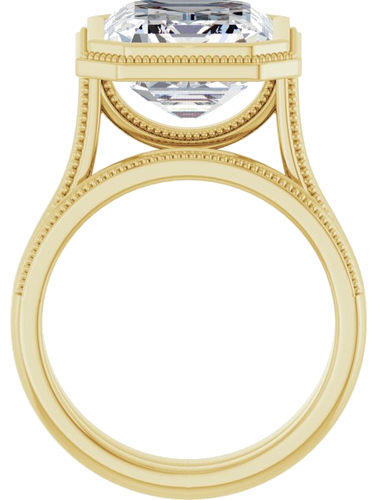 Sužadėtuvių Žiedas „Bezel-Set Solitaire“ 14k yellow gold Emerald 12mm x 10mm (7)