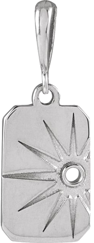 Sterling Silver 1.5 mm Accented Sun Pendant Mounting (1)