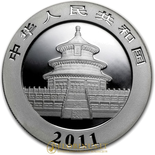 1 oz Панда 2011 Китай 10 юаней серебряная монета (2)